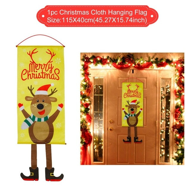 Wooden Merry Christmas Garland Wreath Decor