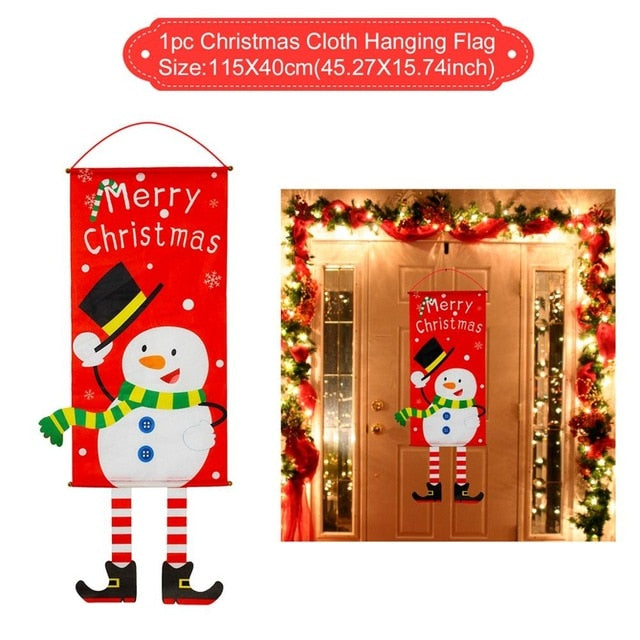 Wooden Merry Christmas Garland Wreath Decor