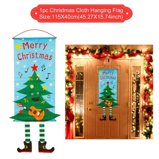 Wooden Merry Christmas Garland Wreath Decor