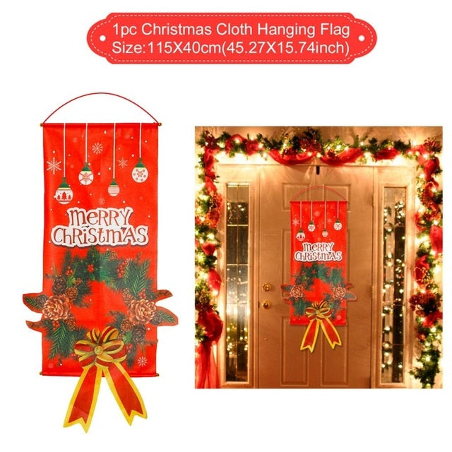 Wooden Merry Christmas Garland Wreath Decor