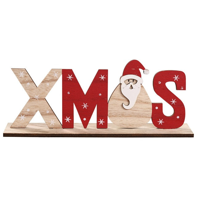 Wooden Merry Christmas Garland Wreath Decor