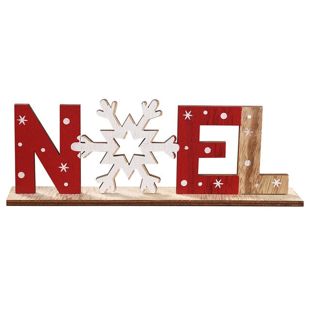 Wooden Merry Christmas Garland Wreath Decor