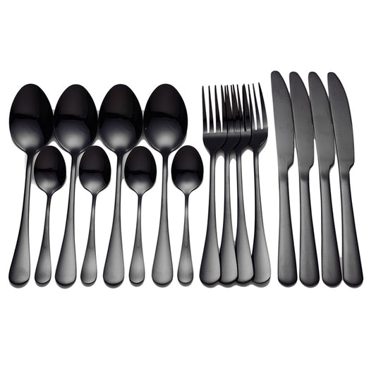 Black Tableware Stainless Steel Cutlery Set