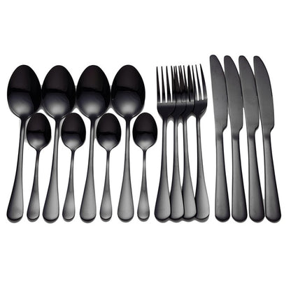 Black Tableware Stainless Steel Cutlery Set