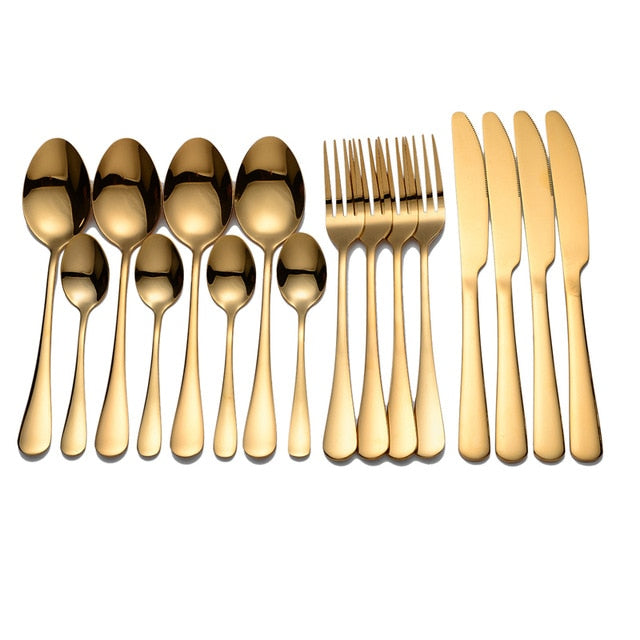 Black Tableware Stainless Steel Cutlery Set