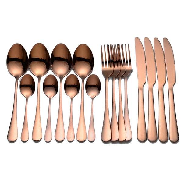 Black Tableware Stainless Steel Cutlery Set