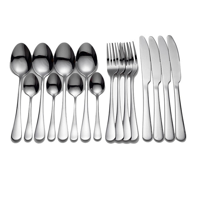 Black Tableware Stainless Steel Cutlery Set