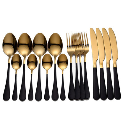 Black Tableware Stainless Steel Cutlery Set