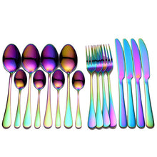 Load image into Gallery viewer, Black Tableware Stainless Steel Cutlery Set
