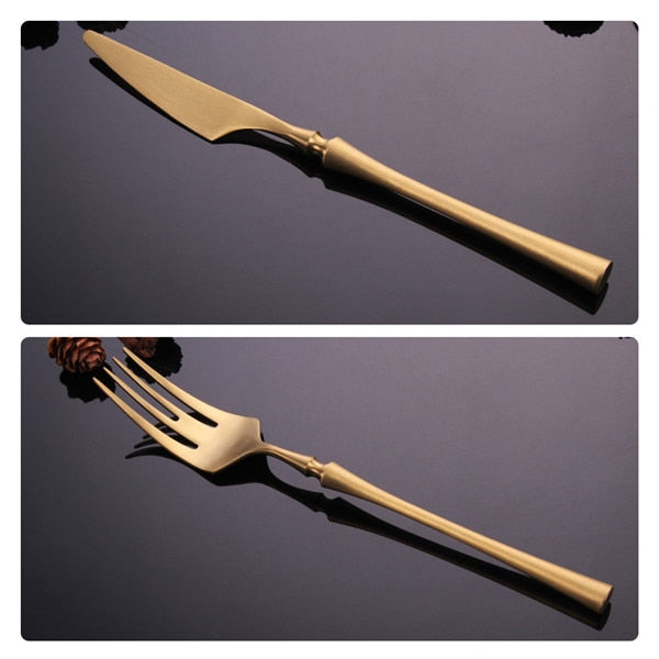 Stainless Steel Cutlery Set Gold Dinnerware Set