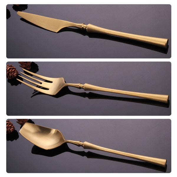 Stainless Steel Cutlery Set Gold Dinnerware Set
