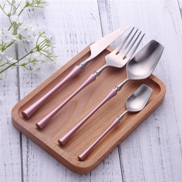 Stainless Steel Cutlery Set Gold Dinnerware Set