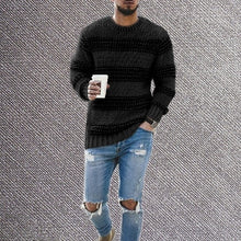 Charger l&#39;image dans la galerie, Men&#39;s Sweater  Autumn Winter Knit Top Stripe Casual Sweater Men Clothing
