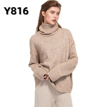 將圖片載入圖庫檢視器 Women Knitted Turtleneck Cashmere Sweater
