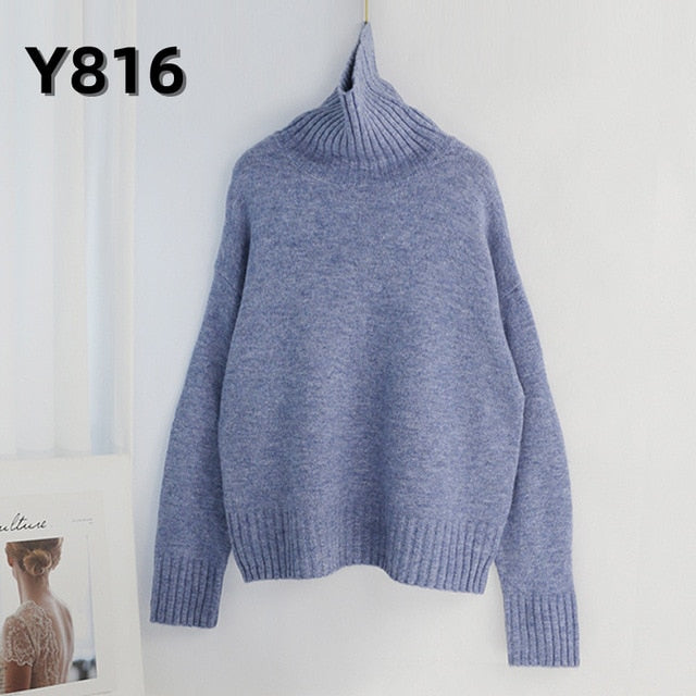 Women Knitted Turtleneck Cashmere Sweater