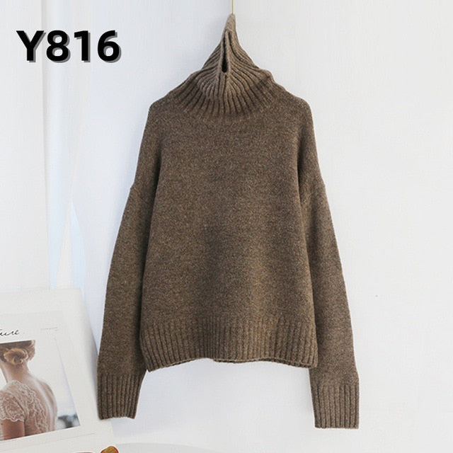 Women Knitted Turtleneck Cashmere Sweater