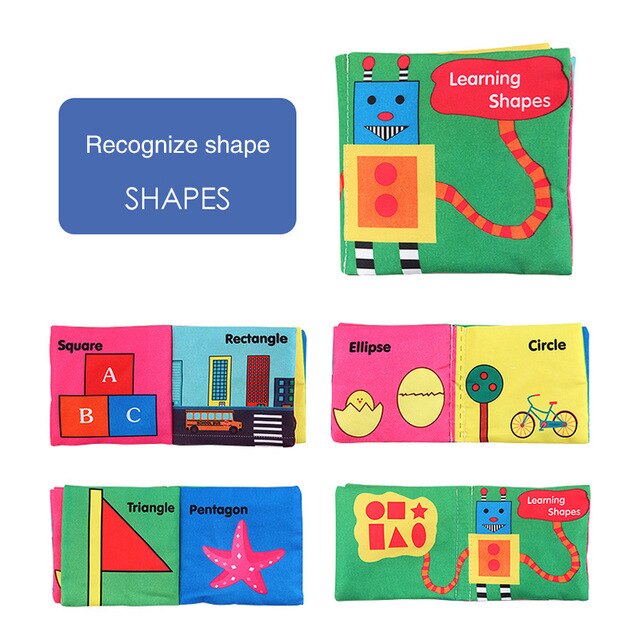 Three-Dimensional Baby Books Cloth Book Early Education Toy English Palm Book Animal Digital Cognition Baby Cloth Book