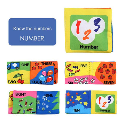 Three-Dimensional Baby Books Cloth Book Early Education Toy English Palm Book Animal Digital Cognition Baby Cloth Book