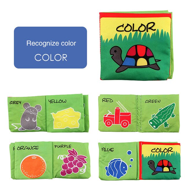 Three-Dimensional Baby Books Cloth Book Early Education Toy English Palm Book Animal Digital Cognition Baby Cloth Book