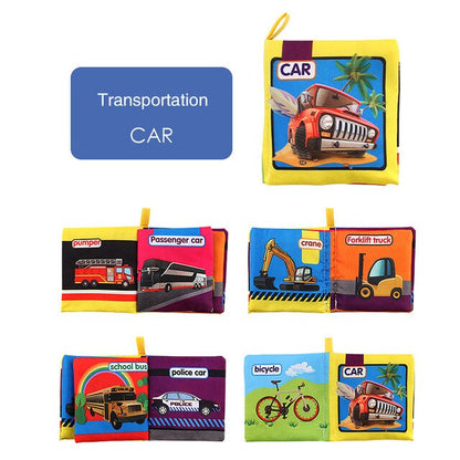 Three-Dimensional Baby Books Cloth Book Early Education Toy English Palm Book Animal Digital Cognition Baby Cloth Book
