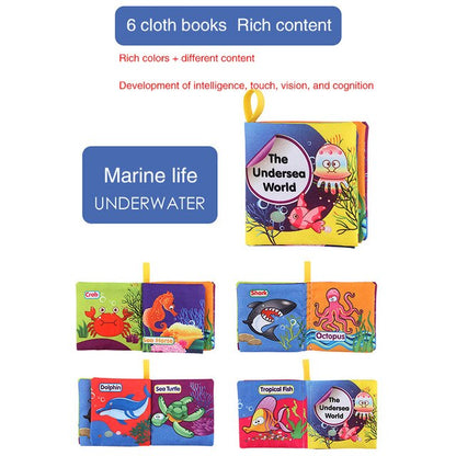 Three-Dimensional Baby Books Cloth Book Early Education Toy English Palm Book Animal Digital Cognition Baby Cloth Book