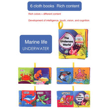 Cargar imagen en el visor de la galería, Three-Dimensional Baby Books Cloth Book Early Education Toy English Palm Book Animal Digital Cognition Baby Cloth Book
