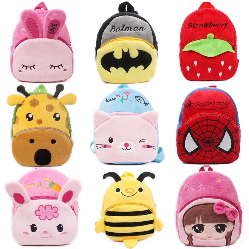Kindergarten School Bags for Baby Toddler Backpack Mini Bags Plush Children Backpack 3D Cartoon Animal Boys Girls Kids Backpacks