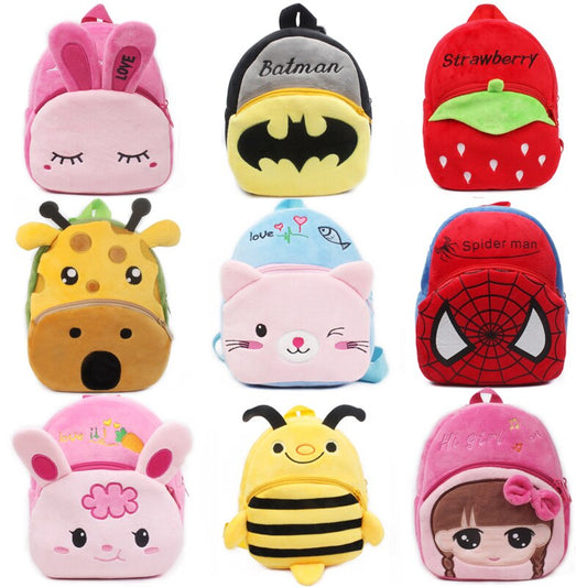 Kindergarten School Bags for Baby Toddler Backpack Mini Bags Plush Children Backpack 3D Cartoon Animal Boys Girls Kids Backpacks