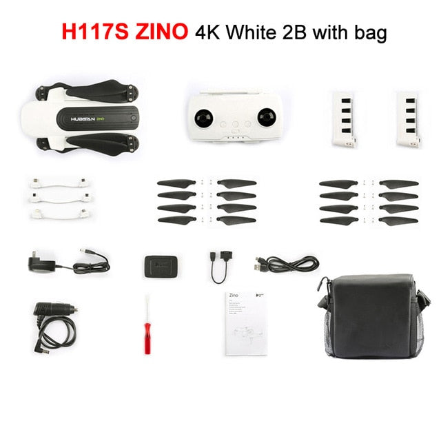 Hubsan RC Drone Quadcopter - H117S Zino Drones 1KM 5.8G with UHD 4K Camera- 700g 3-Axis Gimbal Foldable Arm - RTF High Speed GPS