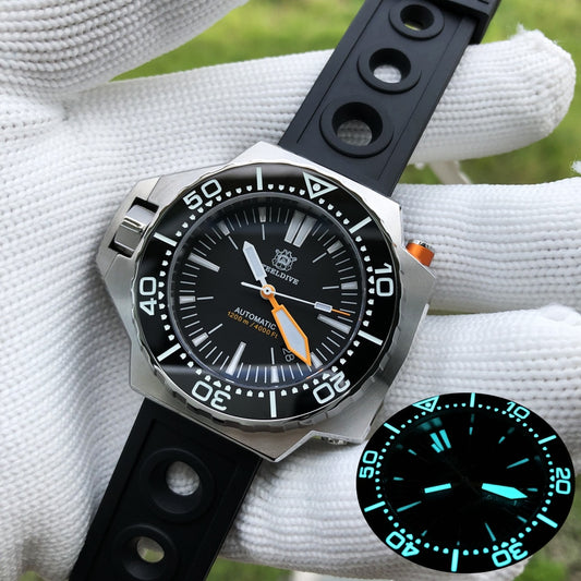 STEELDIVE 1969 Mechanical Watch Diving 1200M Waterproof NH35 Sapphire Crystal Automatic Watch Man C3 Super Luminous Diver Watch