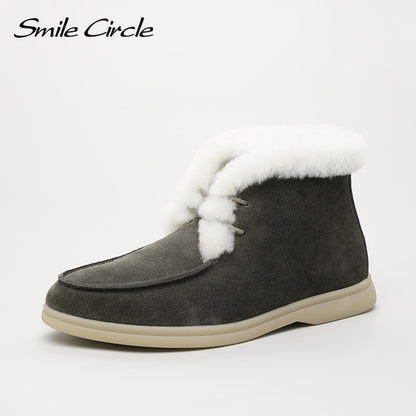 Smile Circle Women Snow Boots Natural fur