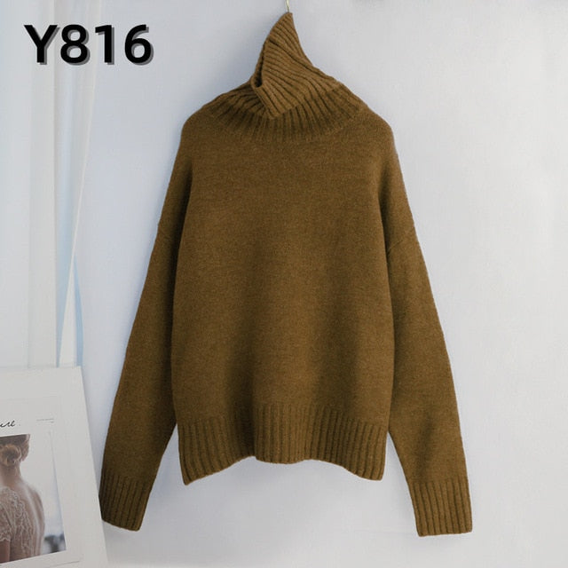 Women Knitted Turtleneck Cashmere Sweater