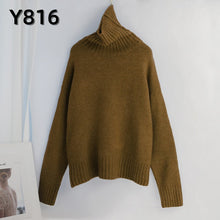 將圖片載入圖庫檢視器 Women Knitted Turtleneck Cashmere Sweater
