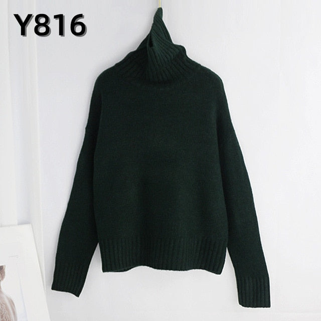 Women Knitted Turtleneck Cashmere Sweater