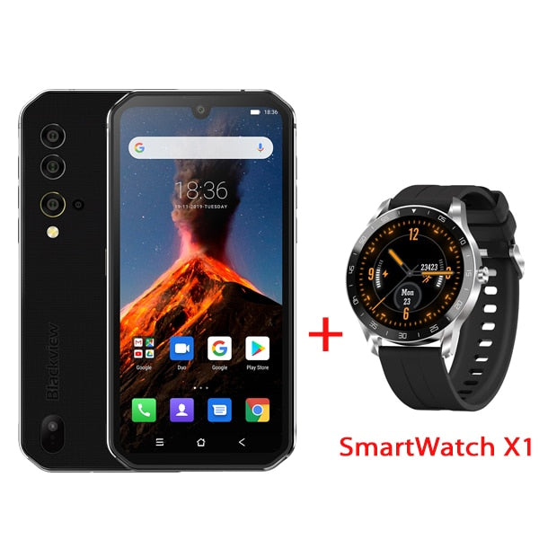 Blackview BV9900 Helio P90 Octa Core 8GB+256GB IP68 Rugged Mobile Phone Android 9.0 48MP Quad Rear Camera NFC Smartphone