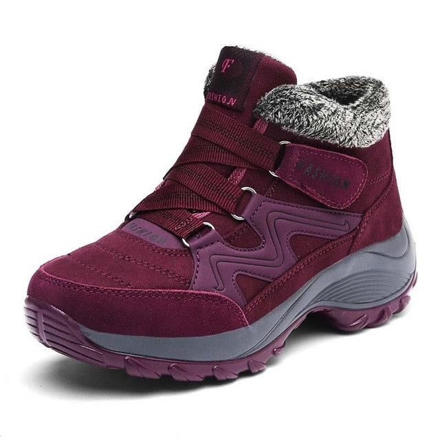 Women's Waterproof Wedge Suede Boots
