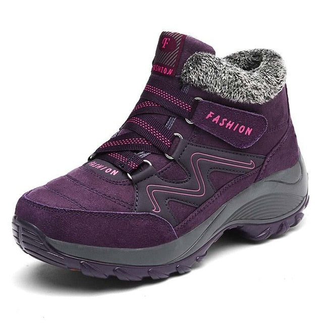 Women's Waterproof Wedge Suede Boots
