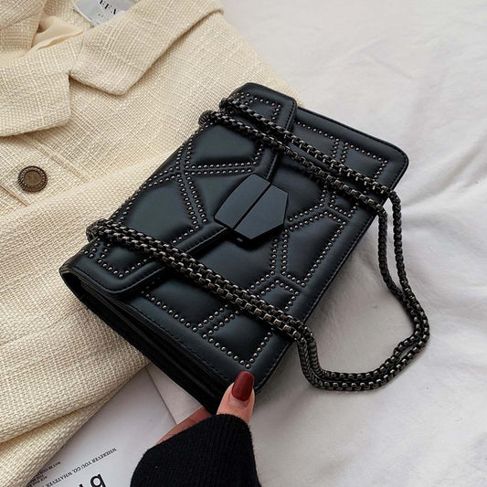 Rivet Chain PU Leather Crossbody Bags