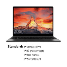 Load image into Gallery viewer, CHUWI GemiBook Pro 14 inch 2K Screen Laptop 16GB RAM 512GB SSD Intel Celeron Quad Core Windows 10 Computer with Backlit Keyboard
