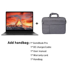 Load image into Gallery viewer, CHUWI GemiBook Pro 14 inch 2K Screen Laptop 16GB RAM 512GB SSD Intel Celeron Quad Core Windows 10 Computer with Backlit Keyboard
