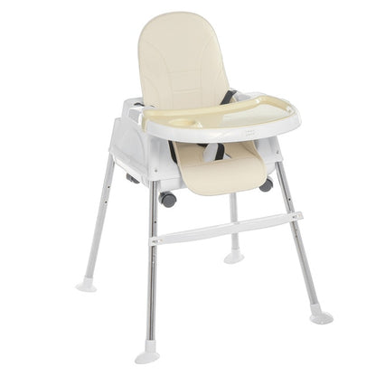 Adjustable High Chair Feeding Baby Booster Seat Children's Ride On Car Toys Kids Toddler Chair Folding Easy to Carry with Wheel
