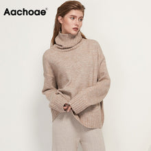 將圖片載入圖庫檢視器 Women Knitted Turtleneck Cashmere Sweater
