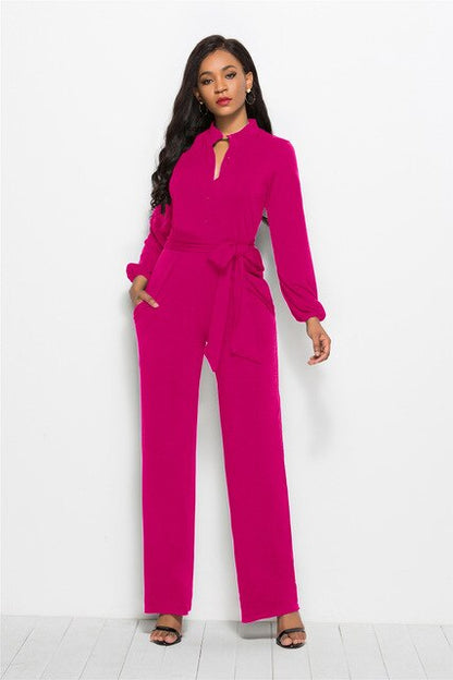 Women's Long Sleeve Jumpsuit Belt is included. It looks slim and tall and capable and experienced one piece jumpsuit