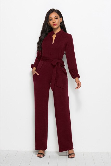 Women's Long Sleeve Jumpsuit Belt is included. It looks slim and tall and capable and experienced one piece jumpsuit