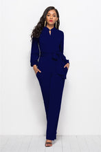 Load image into Gallery viewer, Women&#39;s Long Sleeve Jumpsuit Belt is included. It looks slim and tall and capable and experienced one piece jumpsuit
