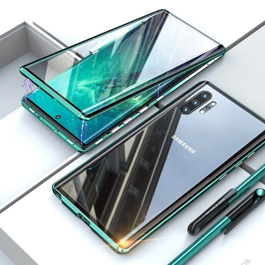 Double Sided Magnetic Metal Case For Samsung Galaxy S20 S10 S9 S8 Plus Note 10 Pro 8 9 A51 A71 A50 A70 A10 A20 A30 Glass cover