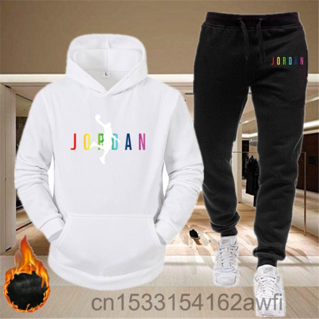 2020new men Hoodie set 23 letter printed Sweatshirt set wool Hoodie + jogging Homme Pullover couple's sports suit