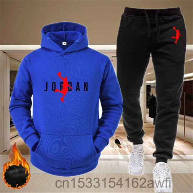2020new men Hoodie set 23 letter printed Sweatshirt set wool Hoodie + jogging Homme Pullover couple's sports suit