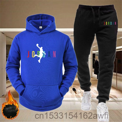 2020new men Hoodie set 23 letter printed Sweatshirt set wool Hoodie + jogging Homme Pullover couple's sports suit