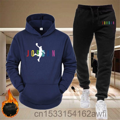 2020new men Hoodie set 23 letter printed Sweatshirt set wool Hoodie + jogging Homme Pullover couple's sports suit